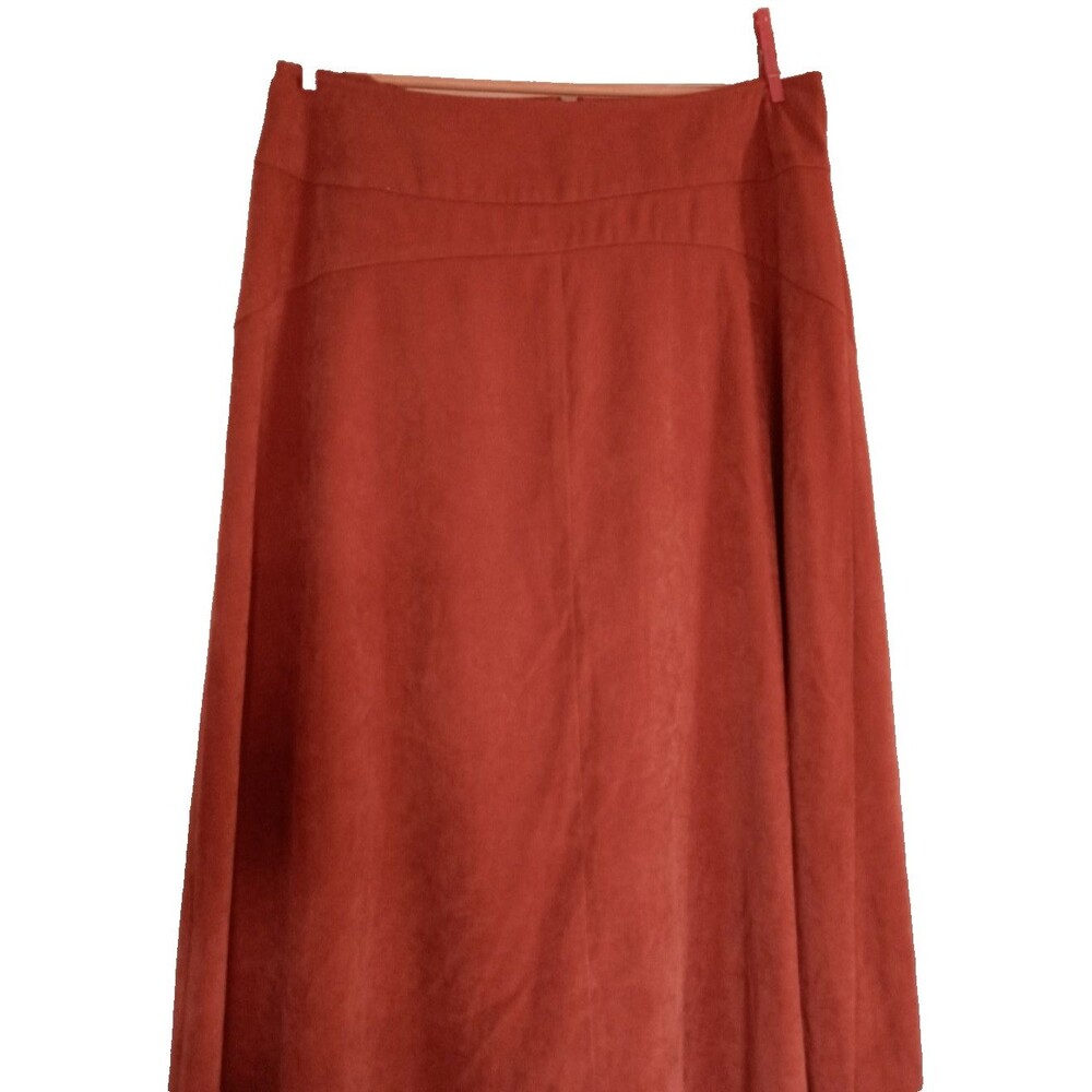 Cato Rust Color Faux Suede A-Line Maxi Skirt Western Cowgirl Style Size 16W